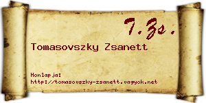 Tomasovszky Zsanett névjegykártya