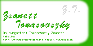 zsanett tomasovszky business card